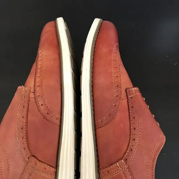 Vostey Milan Cognac Orange Leather Wingtip Dress Lace Up Shoes Men’s Size US 11