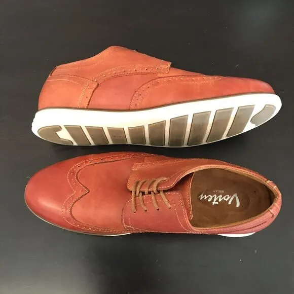 Vostey Milan Cognac Orange Leather Wingtip Dress Lace Up Shoes Men’s Size US 11