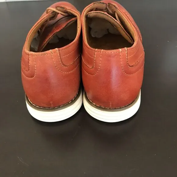 Vostey Milan Cognac Orange Leather Wingtip Dress Lace Up Shoes Men’s Size US 11