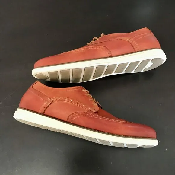 Vostey Milan Cognac Orange Leather Wingtip Dress Lace Up Shoes Men’s Size US 11