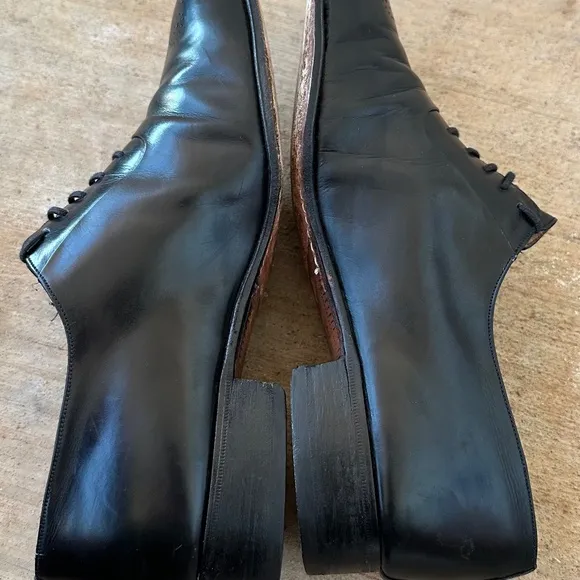Vtg Bally Mens 8.5 EEE Dress Shoes Black Leather ITALY Derby