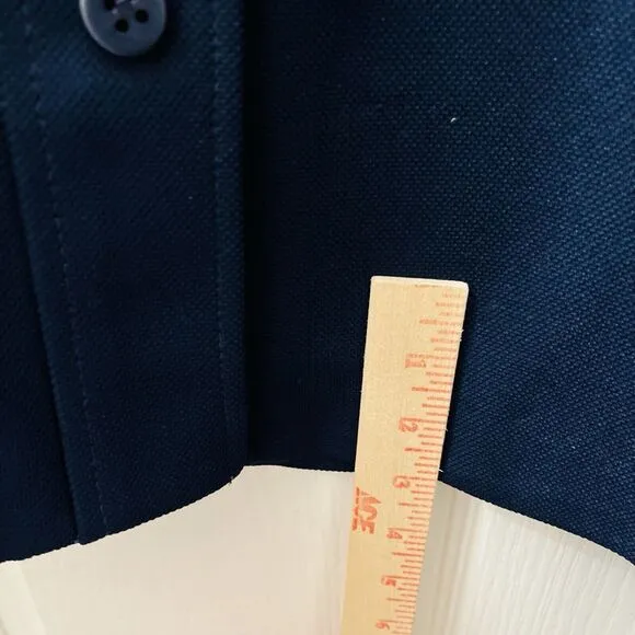 Vtg Butte Knit A Line Dress Dacron Polyester Gogo Mod 60s Navy Blue Smock Coat