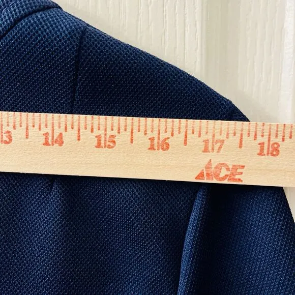 Vtg Butte Knit A Line Dress Dacron Polyester Gogo Mod 60s Navy Blue Smock Coat