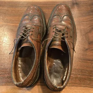 Vtg Florsheim Imperial Shoes Leather Wing-Tip Brown 610750 Mens‎ 11D