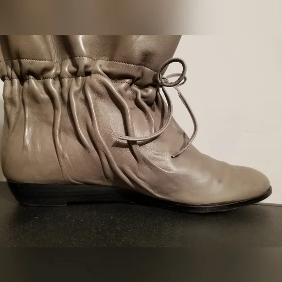 VTG JULIANELLI ITALIAN LEATHER BOOTS BOOTIES 80S REN FEST 70S FALL WINTER UNIQUE