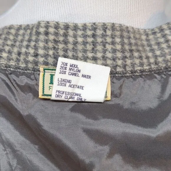 VTG LL Bean Greyhound tooth Camel/Wool Wrap Skirt Size 20