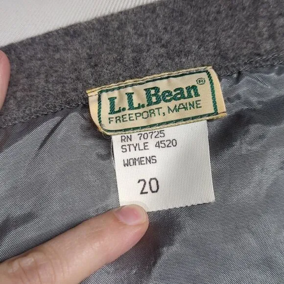 VTG LL Bean Wool Camel Hair Gray Wrap Skirt 20