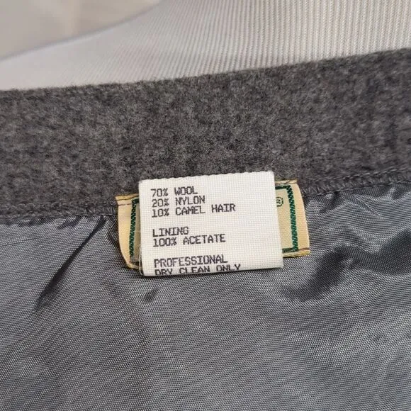 VTG LL Bean Wool Camel Hair Gray Wrap Skirt 20