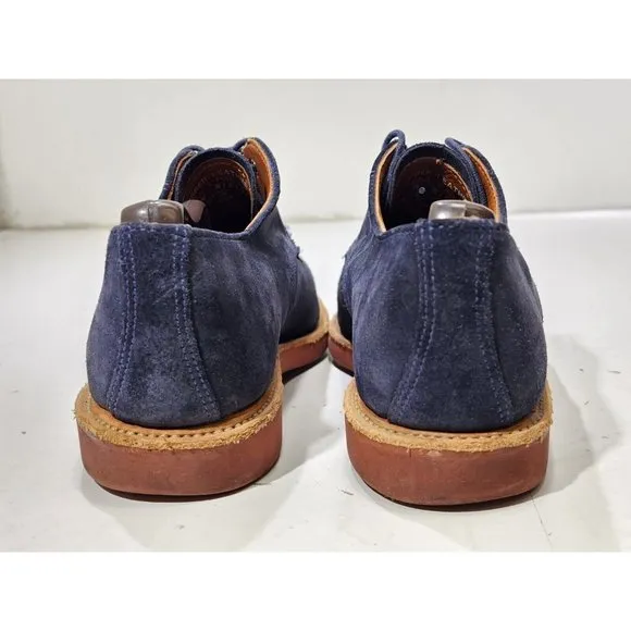 Walk Over Mens Lace Up Leather Suede Oxford Dress Shoes Blue Size 8 USA Made