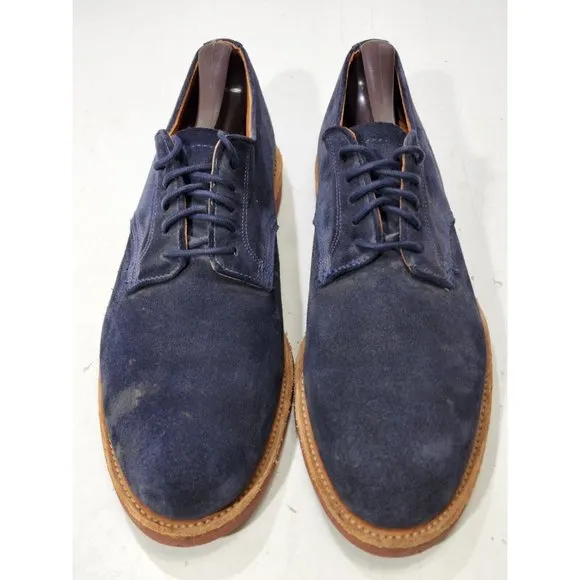 Walk Over Mens Lace Up Leather Suede Oxford Dress Shoes Blue Size 8 USA Made
