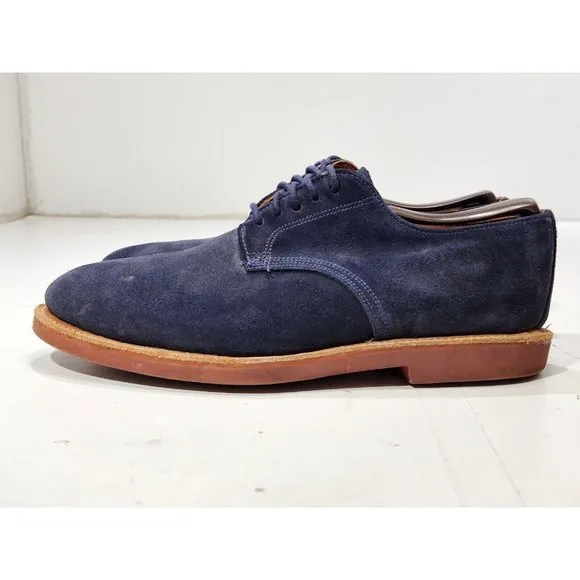Walk Over Mens Lace Up Leather Suede Oxford Dress Shoes Blue Size 8 USA Made