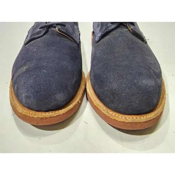 Walk Over Mens Lace Up Leather Suede Oxford Dress Shoes Blue Size 8 USA Made