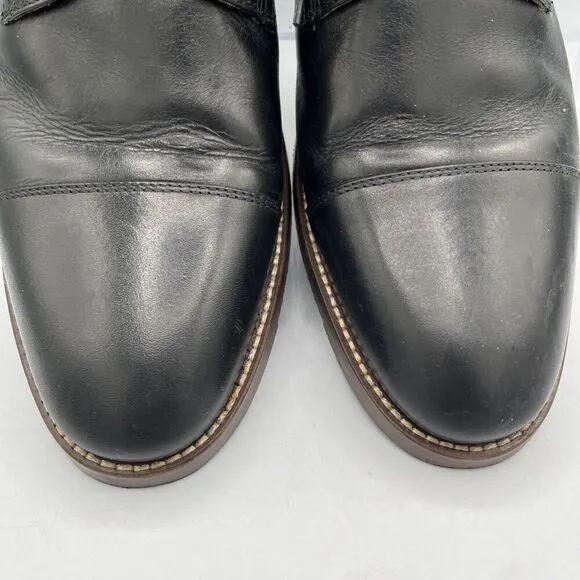 Wallin &amp; Bros Cap Toe Black Leather Lace Up Dress Shoes Size 12M Made in Brazil