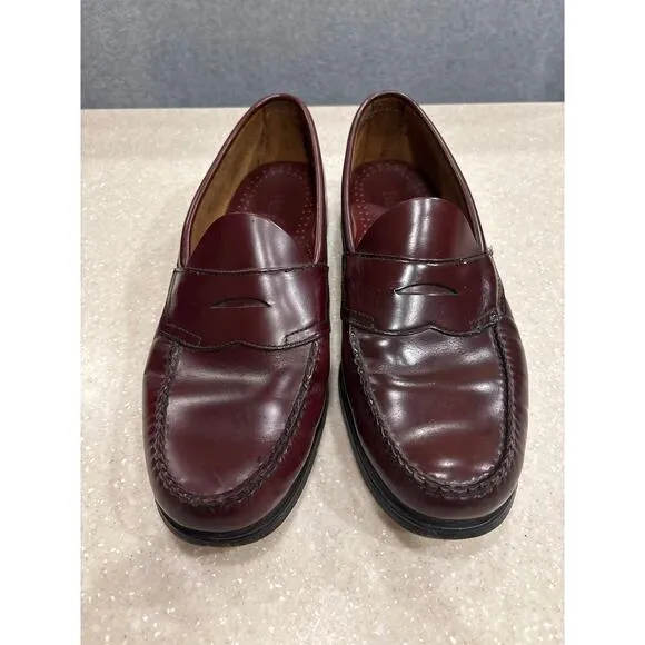Weejuns GH Bass &amp; Co Levin Men Sz 13M Burgundy Leather Penny Loafer Dress Shoes