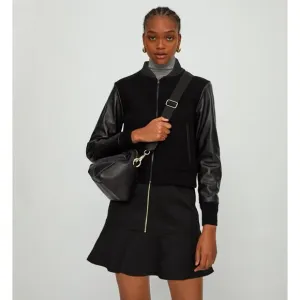 Whistles Ponte Peplum Exposed Zipper Mini Skirt