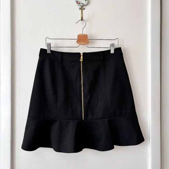 Whistles Ponte Peplum Exposed Zipper Mini Skirt
