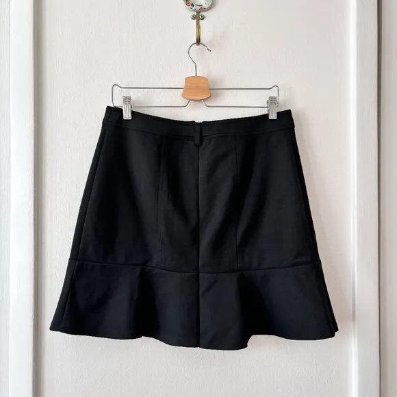 Whistles Ponte Peplum Exposed Zipper Mini Skirt