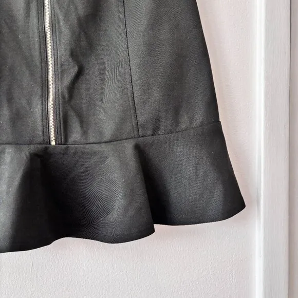 Whistles Ponte Peplum Exposed Zipper Mini Skirt