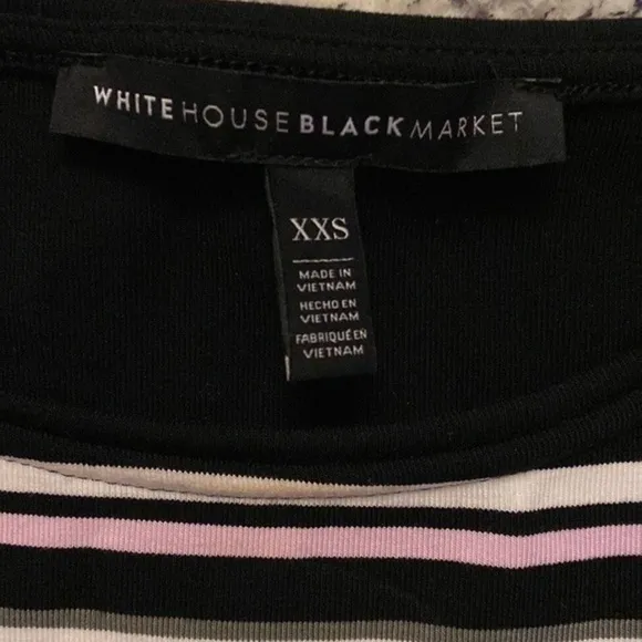 White House Black Market black pink purple stripe cold shoulder knit dress XXS