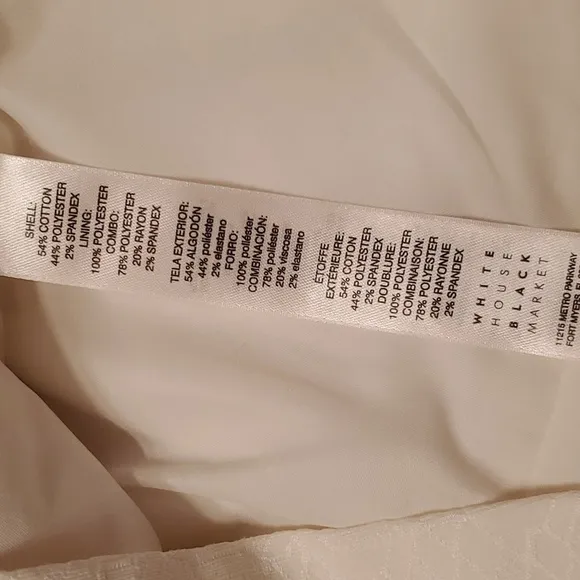 White House Black Market LS Cream Jacquard Blazer