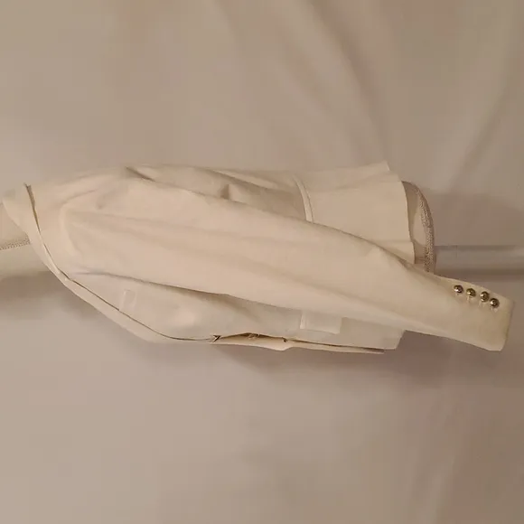 White House Black Market LS Cream Jacquard Blazer