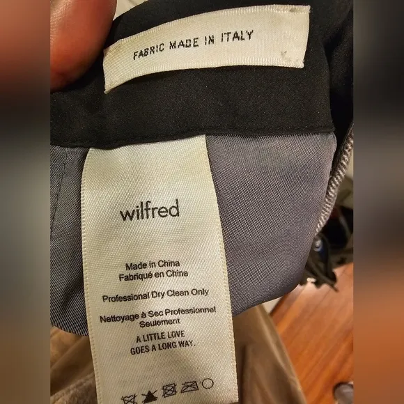 Wilfred Aritzia Grey Wool &amp; Cashmere Skirt Size 6 Fabric Made In Italy