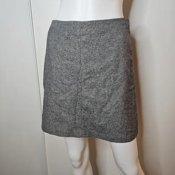 Wilfred Aritzia Grey Wool &amp; Cashmere Skirt Size 6 Fabric Made In Italy
