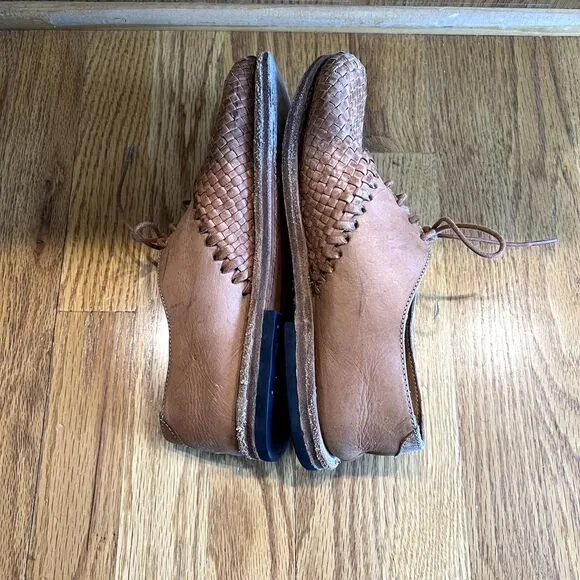 Will Leather Good's Shoes Ludlow Oxford Dress Brown Basket Weave Laces Sz 9 D‎