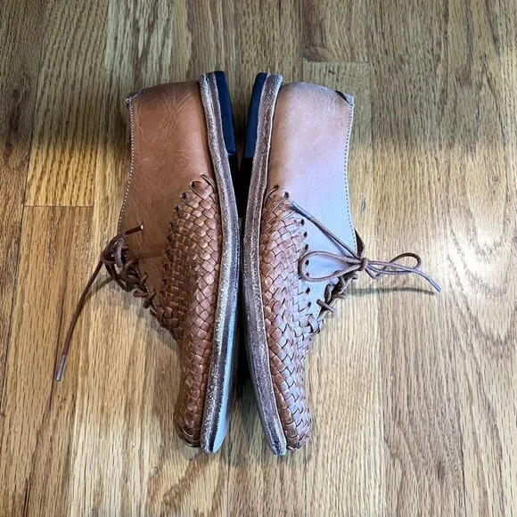 Will Leather Good's Shoes Ludlow Oxford Dress Brown Basket Weave Laces Sz 9 D‎