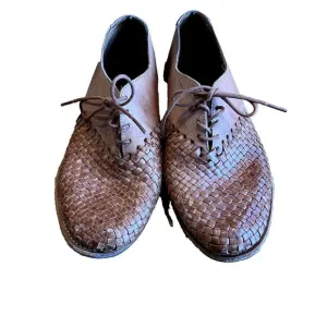 Will Leather Good's Shoes Ludlow Oxford Dress Brown Basket Weave Laces Sz 9 D‎