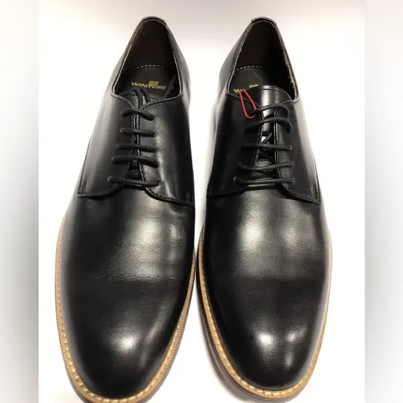 Winthrop Men’s Crescent, Black Leather Oxford Dress Shoes, Size 7 M