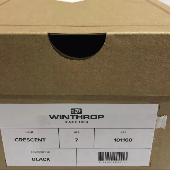 Winthrop Men’s Crescent, Black Leather Oxford Dress Shoes, Size 7 M