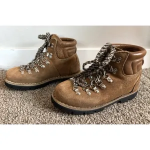 womens brown Vintage Mountaineering Hiking boots Italy suede colorado vibram 8