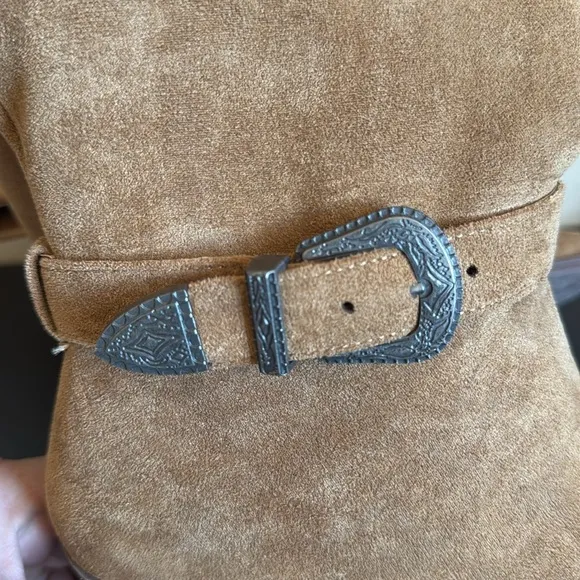 Women's chestnut Faux Suede. Zip up. NEW in box. Size 7 M.