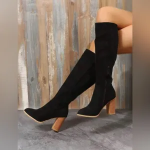 ✨Women's Chunky Heel Western Boots, Knee High, Side Zipper