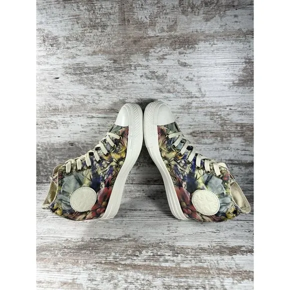 Women's Converse Chuck Taylor All Star Lux Hi Hidden Wedge Floral Sneakers Sz 7