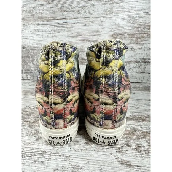 Women's Converse Chuck Taylor All Star Lux Hi Hidden Wedge Floral Sneakers Sz 7