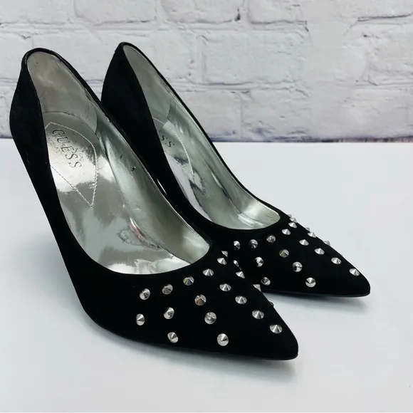Women's Guess Studded High Heel Stiletto Pumps Suede Shoes 7.5