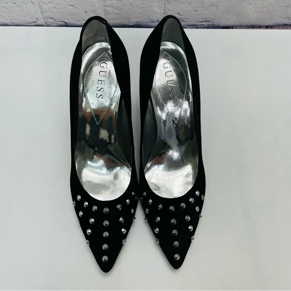 Women's Guess Studded High Heel Stiletto Pumps Suede Shoes 7.5