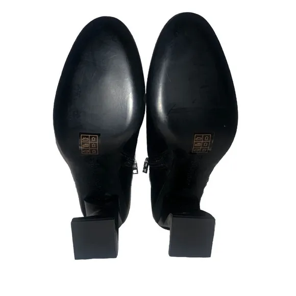 Women's Opening Ceremony Twisted Heel Black Zip Boots S 9.5
