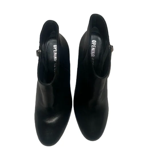 Women's Opening Ceremony Twisted Heel Black Zip Boots S 9.5