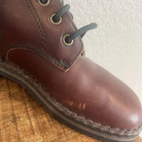 Women's Size 6.5M Born Lace Up Combat Trooper Boots Brown Side Zip Leather