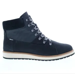 Womens Toms Mesa Black Leather Lace-Up Boots Size 6.5.