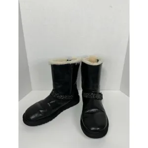 Women's UGG Australia Blaise Crystal Boots Shoes Leather Black Size 10