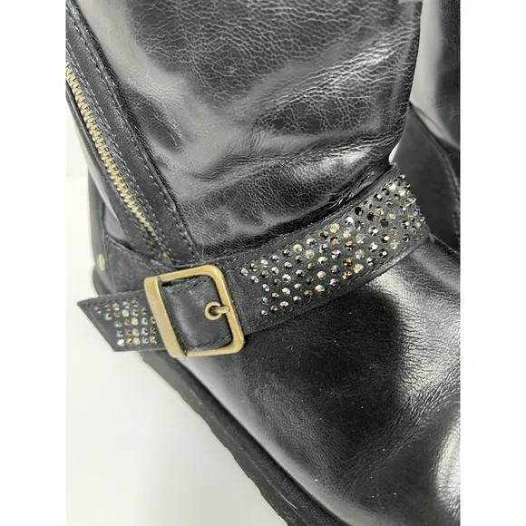 Women's UGG Australia Blaise Crystal Boots Shoes Leather Black Size 10