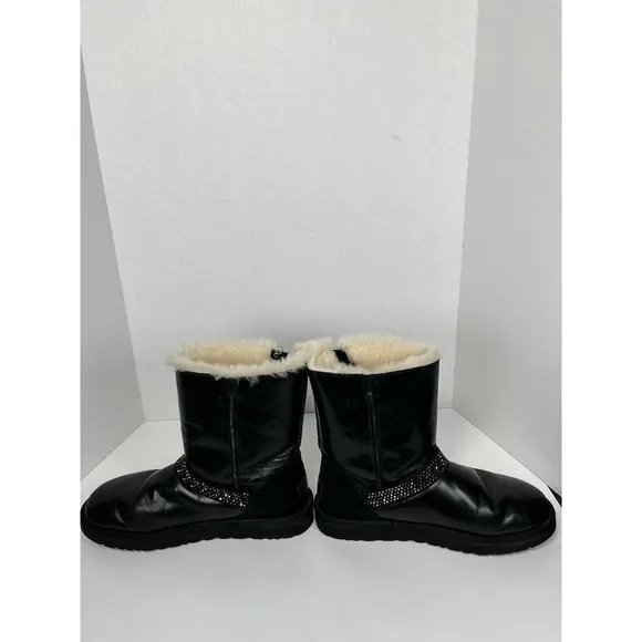 Women's UGG Australia Blaise Crystal Boots Shoes Leather Black Size 10