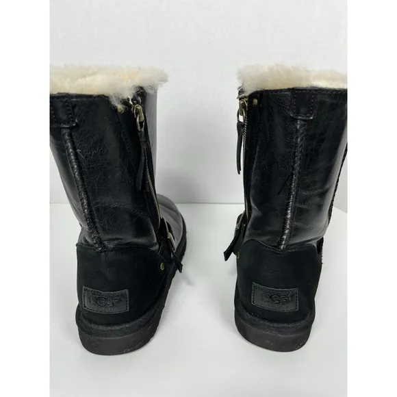 Women's UGG Australia Blaise Crystal Boots Shoes Leather Black Size 10