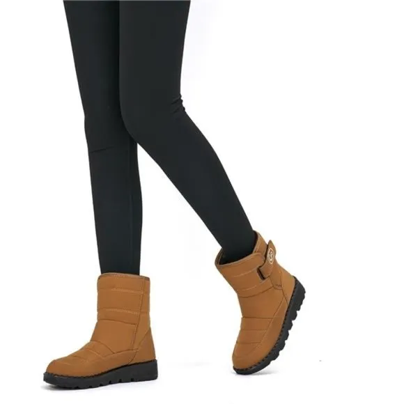 Women's Winter Snow Boots With Warm Lining Non Slip Ankle Booties, Yellow