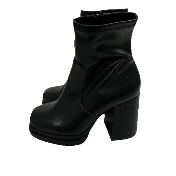 Y2K Chunky Platform Boots Womens 6.5 Black 90s Goth Punk Grunge Emo Disco Bratz