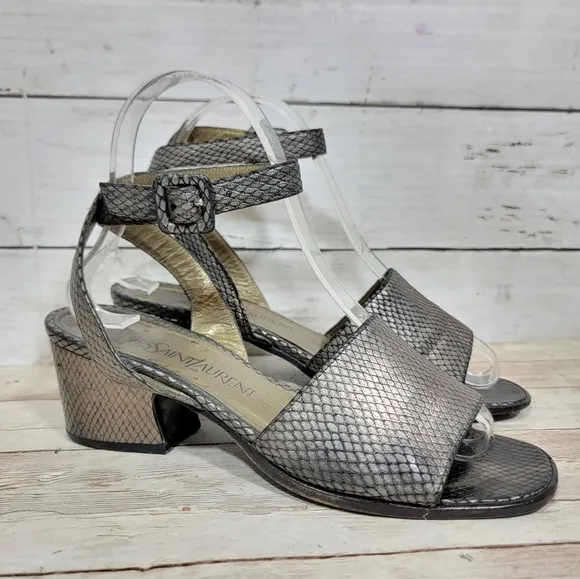 Yves Saint Laurent Vintage Block Heel Sandals US 6.5